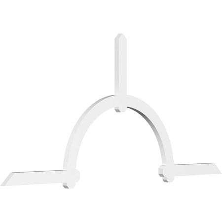 Ekena Millwork Ericson Architectural Grade PVC Gable Bracket, 108"W x 49 1/2"H x 2"D x 4"F, 11/12 Pitch GBP108X50X0204ERI00